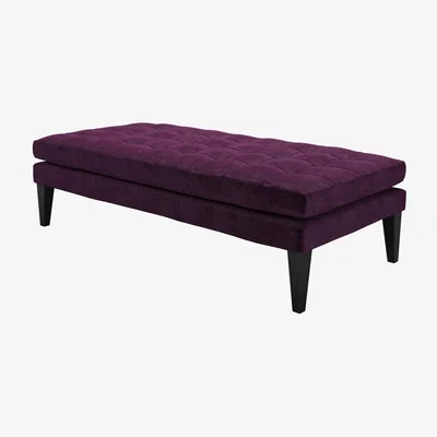 Sofa.com Club Large Rectangular Footstool in Plum Smart Velvet - sofa.com
