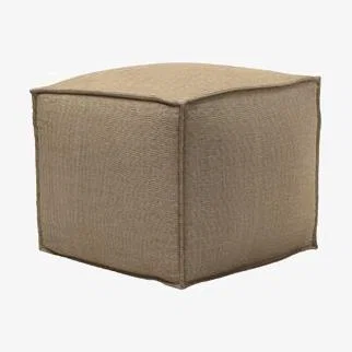 Sofa.com Isaac Small Square Footstool in Flax Pure Belgian Linen - sofa.com
