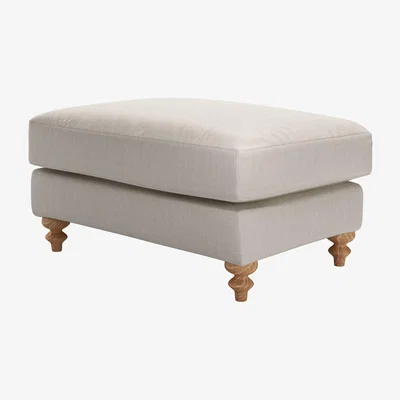 Sofa.com Teddy Large Rectangular Footstool in Canvas Pure Belgian Linen - sofa.com
