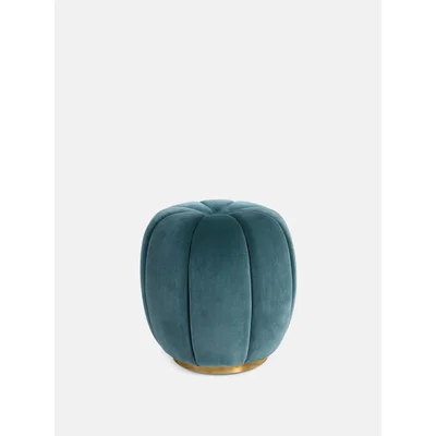 Soho Home Sofia Footstool Moleskin Velvet Marine, UK