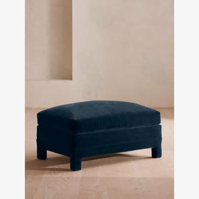 Soho Home Ashford Ottoman, Velvet, Royal Blue