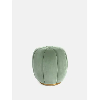 Soho Home Sofia Footstool Moleskin Velvet Soft Green, UK