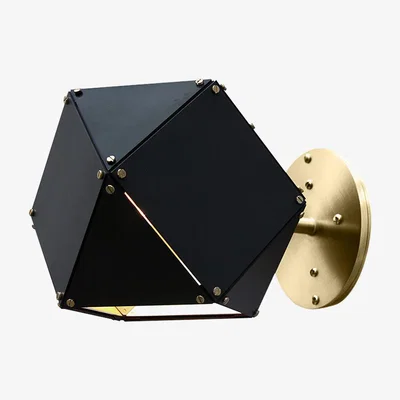 Amara Gabriel Scott - Welles Steel Single Head Sconce - Black/Satin Brass