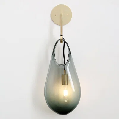 Amara SkLO - Hold 18 Sconce Wall Light - Smoke & Brushed Brass