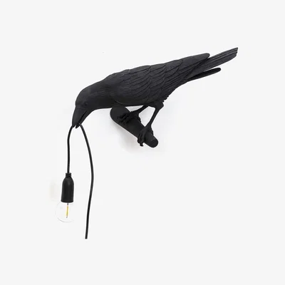 Amara Seletti - Bird Wall Lamp - Looking - Black