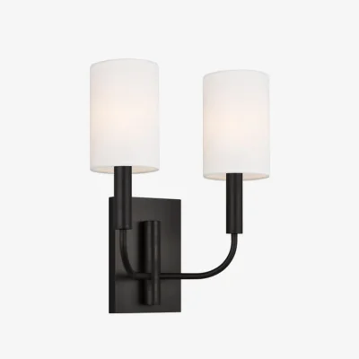 Andrew Martin Brianna Double Wall Light Iron, Wall Light, Aged Iron - Andrew Martin
