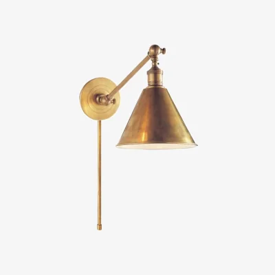 Andrew Martin Boston Wall Light Brass, Wall Light, Hand-Rubbed Antique Brass - Andrew Martin