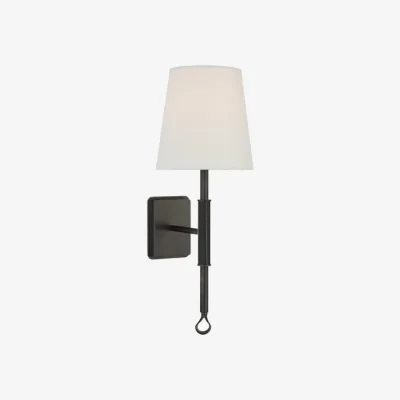 Andrew Martin Griffin Wall Light Bronze & Leather, Light - Andrew Martin