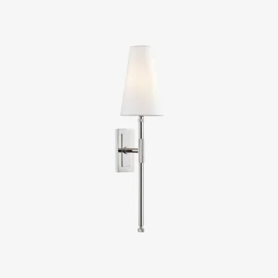 Andrew Martin Bowery Tapered Wall Light Nickel, Wall Light, Polished Nickel - Andrew Martin