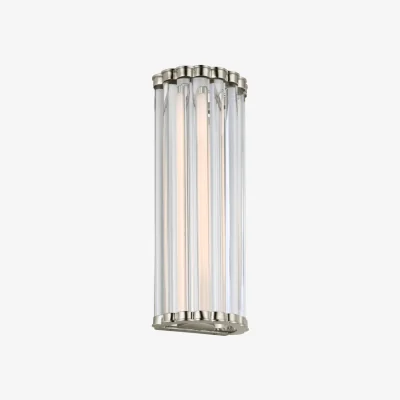 Andrew Martin Kean Wall Light Nickel, Wall Light, Small, Polished Nickel / Clear Glass - Andrew Martin