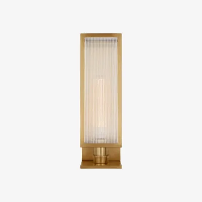 Andrew Martin York Box Wall Light Soft Brass, Light - Andrew Martin