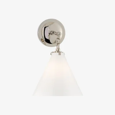 Andrew Martin Katie Conical Wall Light Nickel, Light, Polished Nickel - Andrew Martin