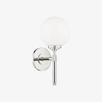 Andrew Martin Bowery Orb Wall Light Nickel, Wall Light, Polished Nickel - Andrew Martin
