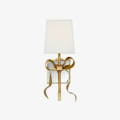 Andrew Martin Ellery Wall Light Cream, Wall Light, Soft Brass & Cream Shade - Andrew Martin
