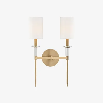 Andrew Martin Amherst Wall Light Double, Wall Light, Aged Brass - Andrew Martin