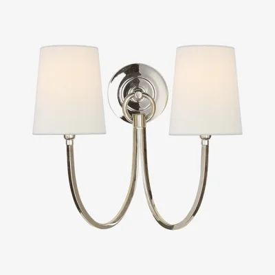 Andrew Martin Reed Double Wall Light Nickel, Light, Double, Polished Nickel - Andrew Martin