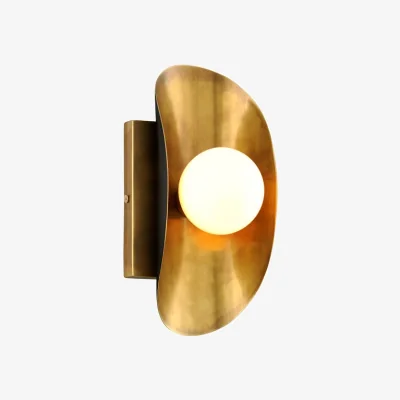 Andrew Martin Hopper Single Wall Light, Black/Brass - Andrew Martin