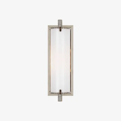 Andrew Martin Calliope Short Wall Light Nickel, Wall Light, Short, Polished Nickel/White Glass - Andrew Martin