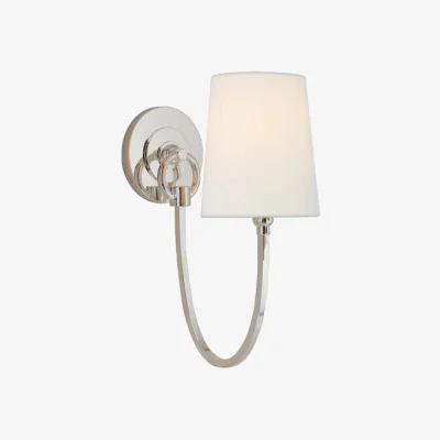 Andrew Martin Reed Single Wall Light Nickel, Light, Single, Polished Nickel - Andrew Martin
