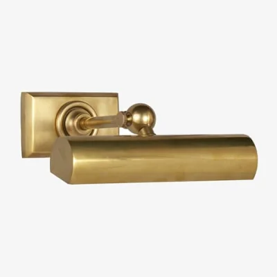 Andrew Martin Brass Picture Light | Cabinet Maker's Single Picture Light Antique Bronze, Picture Light, Small, Hand-Rubbed Antique Brass - Andrew Martin