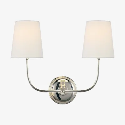 Andrew Martin Vendome Double Wall Light Nickel, Light, Double, Polished Nickel - Andrew Martin