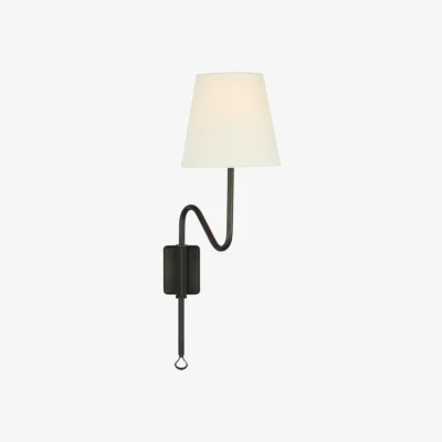 Andrew Martin Griffin Wall Light Bronze, Light, Bronze & Chocolate Leather - Andrew Martin