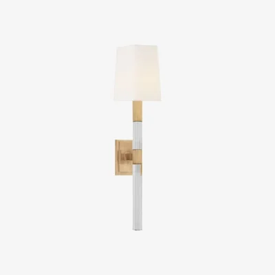 Andrew Martin Reagan Wall Light Brass, Wall Light, Medium, Antique-Burnished Brass/Crystal - Andrew Martin