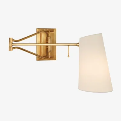 Andrew Martin Keil Swing Wall Light Brass, Light, Hand-Rubbed Antique Brass - Andrew Martin