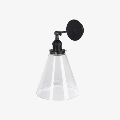 Barker and Stonehouse Glass Cone Wall Light, Black | Barker & Stonehouse