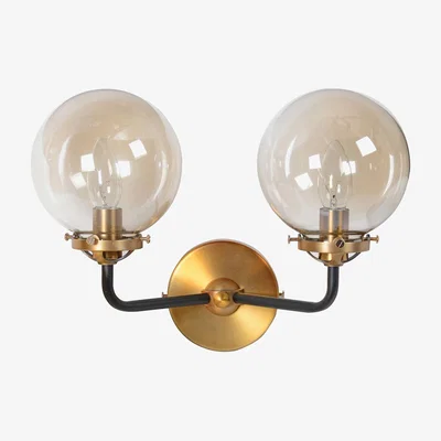 Barker and Stonehouse Double Ball Wall Light, Smoked