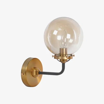 Barker and Stonehouse Glass Ball Wall Light, Smoked Glass