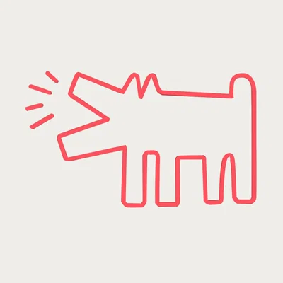 Bombinate.com Barking Dog By Keith Haring - LED Neon Sign