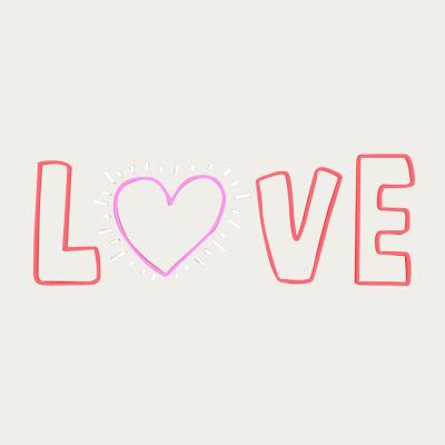 Bombinate.com Radiant Love By Keith Haring - LED Neon Sign