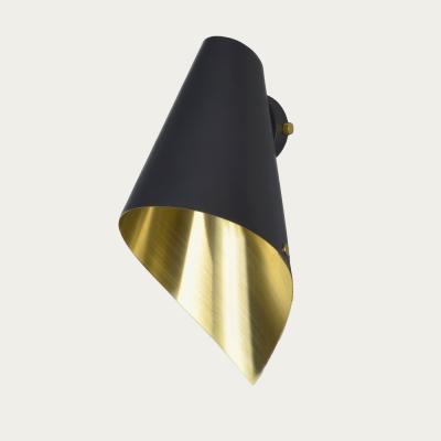 Bombinate.com Arc Wall Light In Brushed Brass & Matte Black
