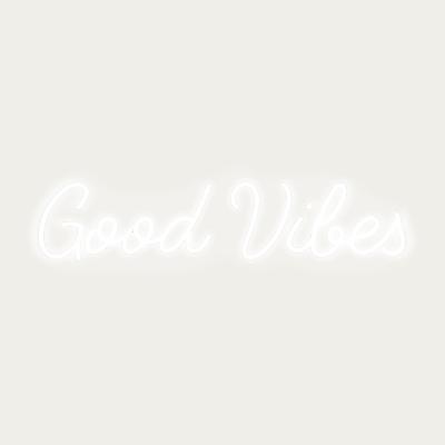 Bombinate.com White Good Vibes - LED Neon Sign