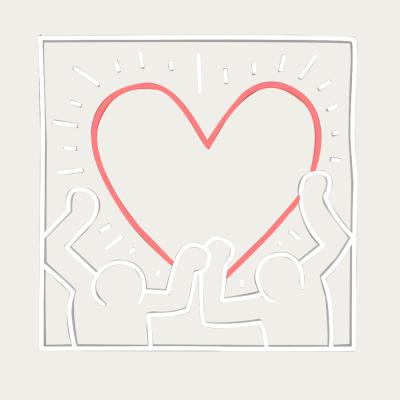 Bombinate.com Radiant Heart By Keith Haring - LED Neon Sign