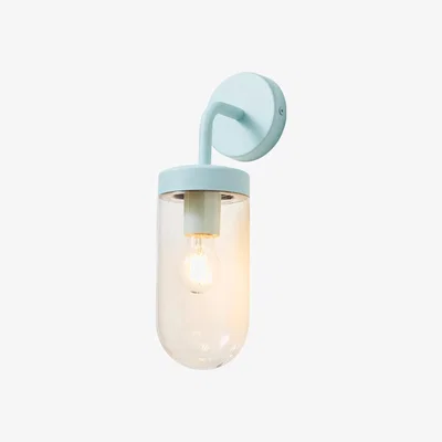 BHS.com Chelsea Curved Arm Wall Light, Pale Blue