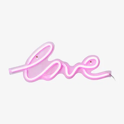 BHS.com Glow Love Neon Wall Light, Pink