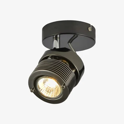 BHS.com Lucas Single Wall or Ceiling Spotlight, Black Chrome