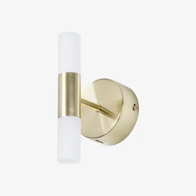 BHS.com Lois Twin Frosted Wall Light, Satin Brass