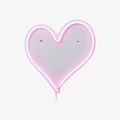 BHS.com Glow Heart Neon Wall Light, Pink