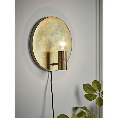 Cox and Cox Round Antique Gold Wall Light
