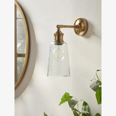 Cox and Cox Hammered Glass Wall Light