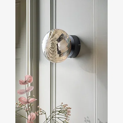 Cox and Cox Amber Spiral Glass Wall Light