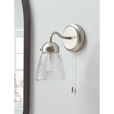 Cox and Cox NEW Fluted Bathroom Light - Nickel