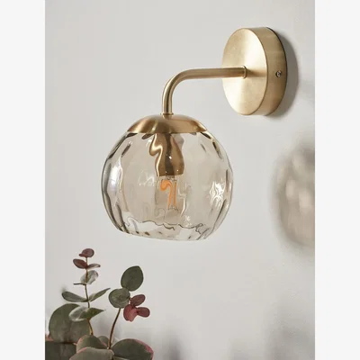 Cox and Cox Dimpled Glass Wall Light