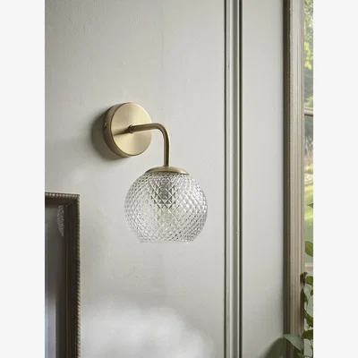 Cox and Cox Round Cut Glass Wall Light