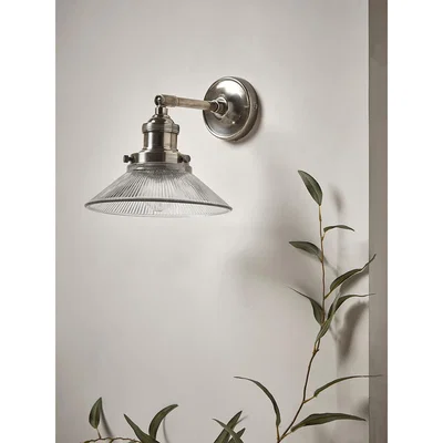 Cox and Cox Antique Fluted Glass Wall Light - Silver