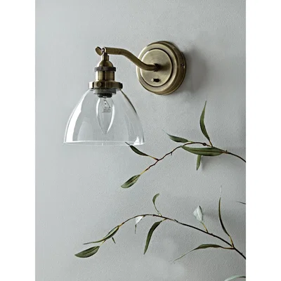 Cox and Cox Domed Glass Wall Light - Brass
