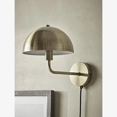 Cox and Cox Metal Dome Wall Light - Brass